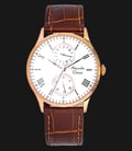 Alexandre Christie AC 6437 MF LRGSL White Dial Stainless Steel Case Leather Strap-0