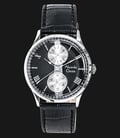 Alexandre Christie AC 6437 MF LSSBA Black Dial Stainless Steel Case Leather Strap-0