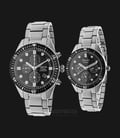 Alexandre Christie AC 6442 BSSBA Couple Black Dial Stainless Steel Strap-0