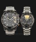 Alexandre Christie AC 6455 BEPBAYL Couple Black Dial Stainless Steel Strap-0