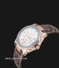 Alexandre Christie Multifunction AC 6455 BF BTRMSDR Ladies Silver Dial Brown Stainless Steel Strap-1