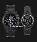 Alexandre Christie AC 6455 BIPBA Couple Black Dial Black Stainless Steel Strap-0