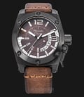 Alexandre Christie AC 6456 MD LIPBO Man Wood Pattern Dial Brown Leather Strap-0