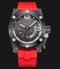 Alexandre Christie AC 6456 MD RIPBA Man Black Dial Red Rubber Strap-0