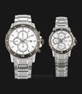 Alexandre Christie AC 6473 BTESL Couple White Dial Stainless Steel Strap-0