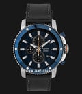 Alexandre Christie AC 6509 MC LTUBU Sport Chronograph Men Blue Dial Black Leather Strap-0