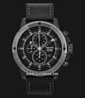 Alexandre Christie AC 6520 MC LEPBA Chronograph Black Dial Black Leather Strap-0