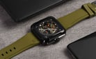 Alexandre Christie Automatic AC 6577 MA RIPBAGN Open Heart Dial Army Green Rubber Strap-1