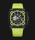 Alexandre Christie Automatic AC 6577 MA RIPBALE Open Heart Dial Lime Rubber Strap-0