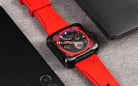 Alexandre Christie Automatic AC 6577 MA RIPBARE Open Heart Dial Red Rubber Strap-2