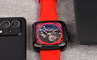 Alexandre Christie Automatic AC 6577 MA RIPBARE Open Heart Dial Red Rubber Strap-3