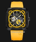 Alexandre Christie Automatic AC 6577 MA RIPBAYL Open Heart Dial Yellow Rubber Strap-0