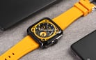 Alexandre Christie Automatic AC 6577 MA RIPBAYL Open Heart Dial Yellow Rubber Strap-1