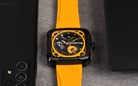 Alexandre Christie Automatic AC 6577 MA RIPBAYL Open Heart Dial Yellow Rubber Strap-3