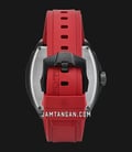 Alexandre Christie Automatic AC 6608 MA REPBARE Open Heart Dial Red Rubber Strap + Extra Strap-3