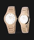 Alexandre Christie AC 8028 BCGSL Couple White Dial Rose Gold Stainless Steel Strap-0