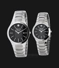 Alexandre Christie AC 8028 BSSBA Couple Black Dial Stainless Steel Strap-0