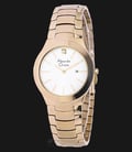 Alexandre Christie AC 8028 LD BCGSL Ladies White Dial Semi-Brown Stainless Steel-0