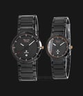 Alexandre Christie AC 8229 BIPBA Couple Black Dial Black Stainless Steel Strap-0