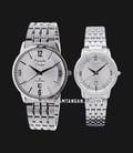 Alexandre Christie ACF 8327 BSSSL Couple Silver Dial Stainless Steel Strap-0