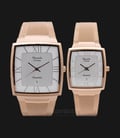 Alexandre Christie Tranquility AC 8329 BRGSL Couple Silver Dial Rose Gold Stainless Steel Mesh Strap-0
