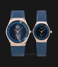 Alexandre Christie Tranquility AC 8331 BURBU Couple Blue Dial Blue Stainless Steel Strap-0