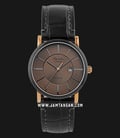 Alexandre Christie Classic AC 8344 LD LBRBO Ladies Brown Sunray Dial Black Leather Strap-0