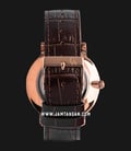 Alexandre Christie Classic AC 8344 LRGSL Couple Silver Dial Brown Leather Strap-2