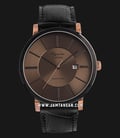 Alexandre Christie Classic AC 8344 MD LBRBO Men Brown Sunray Dial Black Leather Strap-0