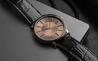 Alexandre Christie Classic AC 8344 LBRBO Couple Brown Sunray Dial Black Leather Strap-8