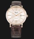 Alexandre Christie Classic AC 8344 MD LCGGN Men Biege Sunray Dial Brown Leather Strap-0