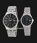 Alexandre Christie Classic Steel AC 8348 BSSBA Couple Black Dial Stainless Steel Strap-0