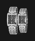 Alexandre Christie AC 8408 BSSBA Couple Black Dial Stainless Steel Strap-0