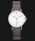 Alexandre Christie Simple Life AC 8458 LS LCGSL Ladies White Dial Brown Leather Strap-0
