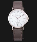Alexandre Christie Simple Life AC 8458 MS LCGSL Men White Dial Brown Leather Strap-0