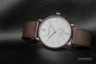Alexandre Christie Simple Life AC 8458 MS LCGSL Men White Dial Brown Leather Strap-3