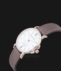 Alexandre Christie Simple Life AC 8458 SLCGSL Couple White Dial Brown Leather Strap-1