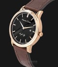 Alexandre Christie Simple Life AC 8460 LD LRGBA Ladies Black Dial Brown Leather Strap-1