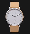 Alexandre Christie AC 8468 MH LSSSL Man Sport White Dial Brown Leather Strap-0