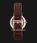 Alexandre Christie Classic Steel AC 8490 LH LRGBA Ladies Black Dial Brown Leather Strap-2