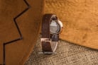 Alexandre Christie Classic Steel AC 8490 LH LRGSL Ladies Silver Dial Brown Leather Strap-5