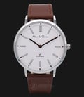 Alexandre Christie AC 8492 MH LSSSL Man White Dial Brown Leather Strap-0