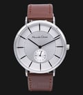 Alexandre Christie AC 8493 MS LSSSL Man Sport Silver Dial Brown Leather Strap-0