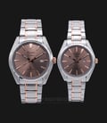 Alexandre Christie AC 8500 BTRRG Couple Brown Dial Dual Tone Stainless Steel Strap-0