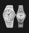 Alexandre Christie AC 8506 BSSSL Couple Silver Dial Stainless Steel Strap-0