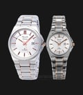 Alexandre Christie AC 8506 BTRSL Couple Silver Dial Dual Tone Stainless Steel Strap-0