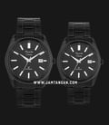 Alexandre Christie AC 8514 BIPBA Classic Steel Couple Black Dial Black Stainless Steel Strap-0