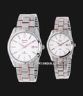 Alexandre Christie AC 8514 BTRSL Classic Steel Couple Silver Dial Dual Tone Stainless Steel Strap-0