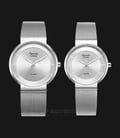 Alexandre Christie AC 8523 BSSSL Couple Silver Sunray Dial Stainless Steel Strap-0