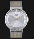 Alexandre Christie Tranquility AC 8523 MH BTGSL Men Silver Dial Dual Tone Stainless Steel Mesh Strap-0